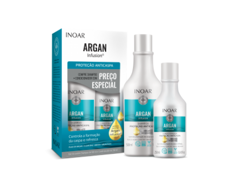 Inoar Argan Infusion Anti-Dandruff Protection Duo Kit Plaukų priežiūros rinkinys nuo pleiskanų 500+250ml